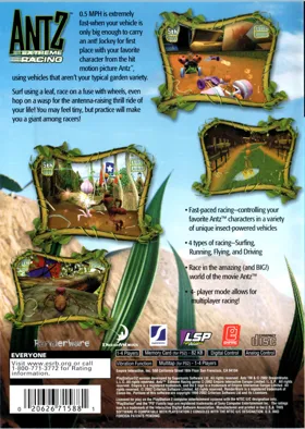 Antz Extreme Racing box cover back